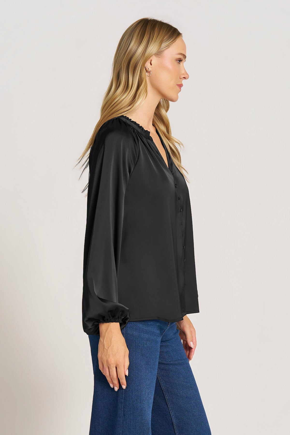 LOTTIE L/S BLOUSE - BLACK