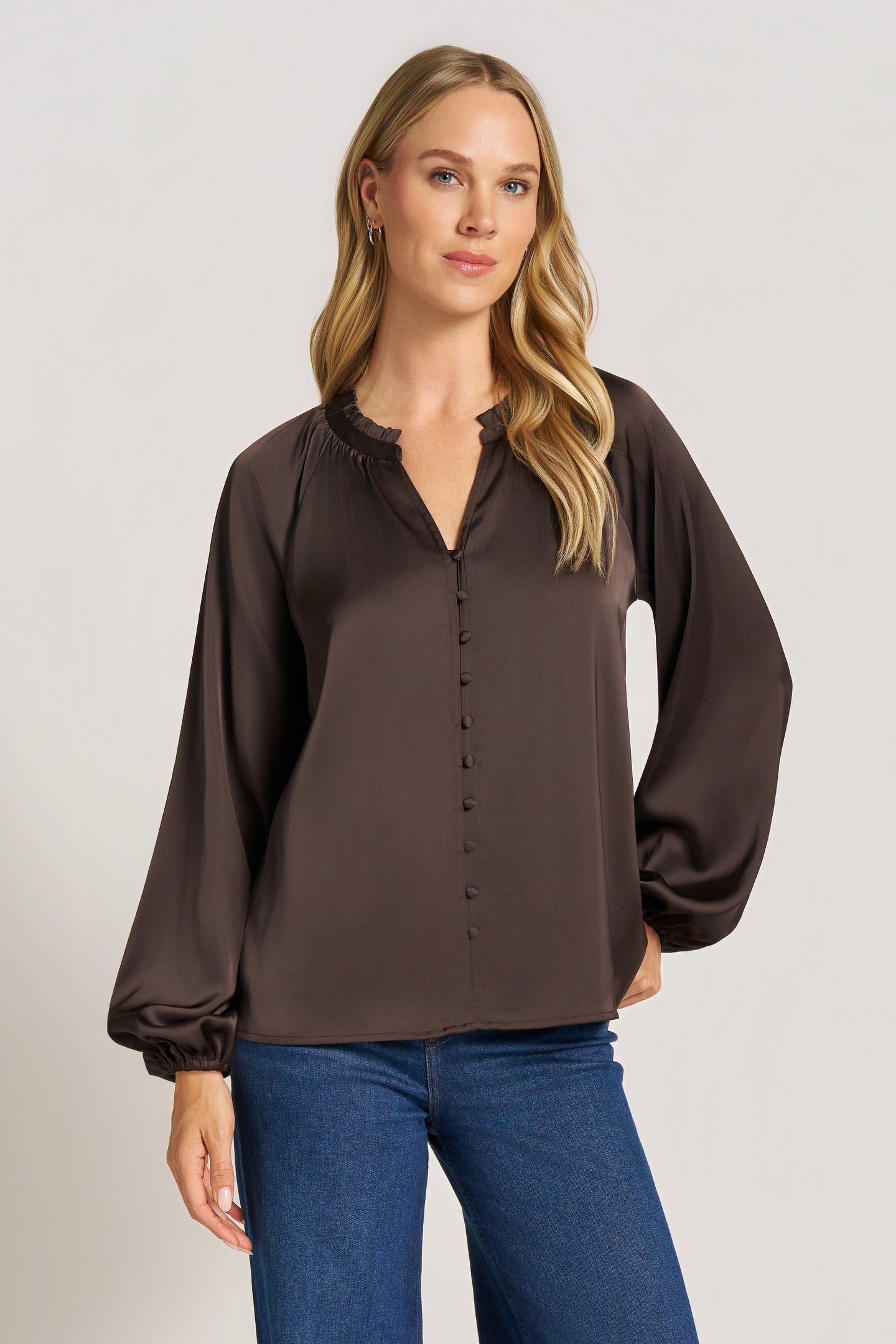 LOTTIE L/S BLOUSE - CHOCOLATE