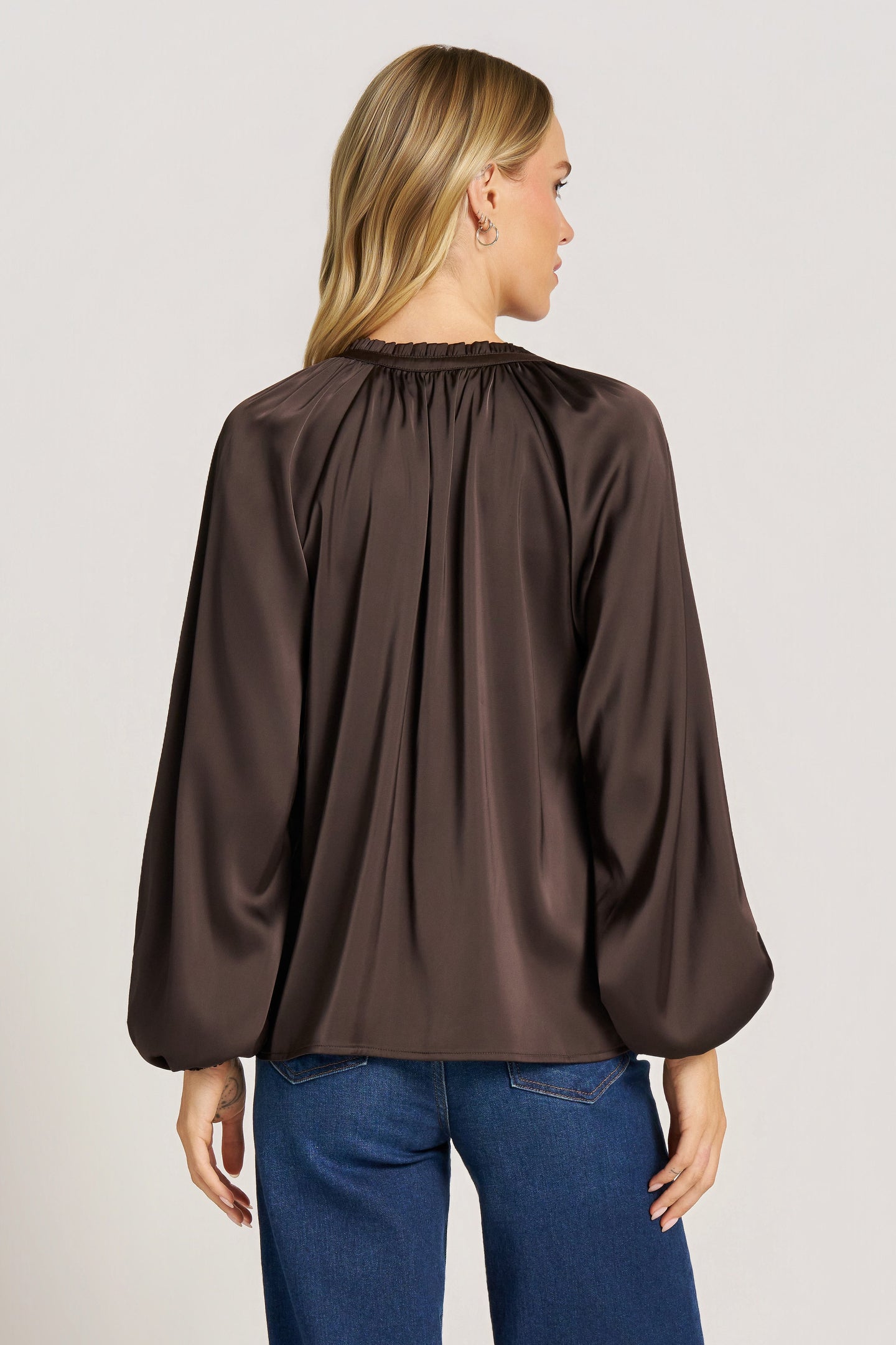 LOTTIE L/S BLOUSE - CHOCOLATE