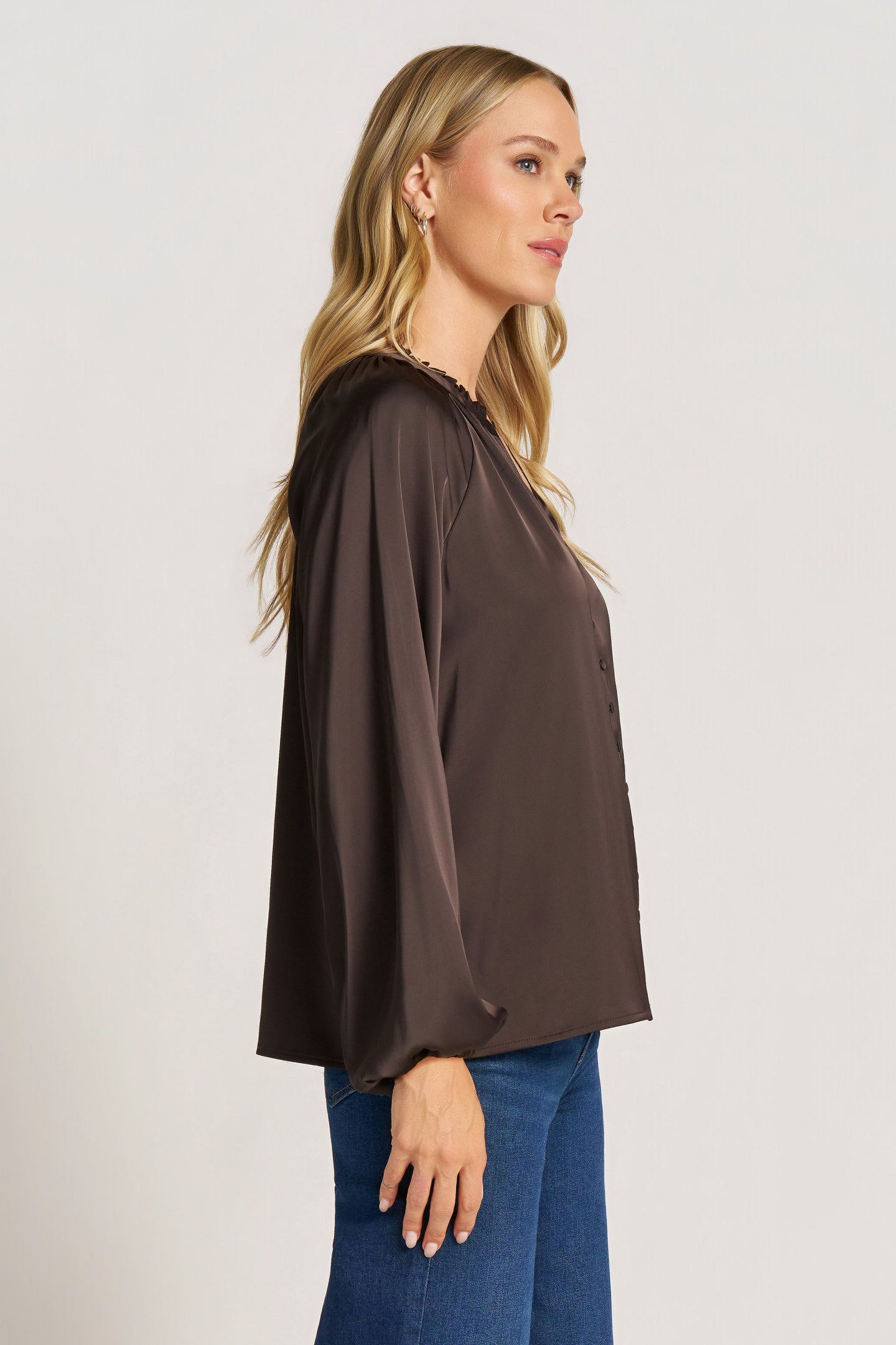 LOTTIE L/S BLOUSE - CHOCOLATE