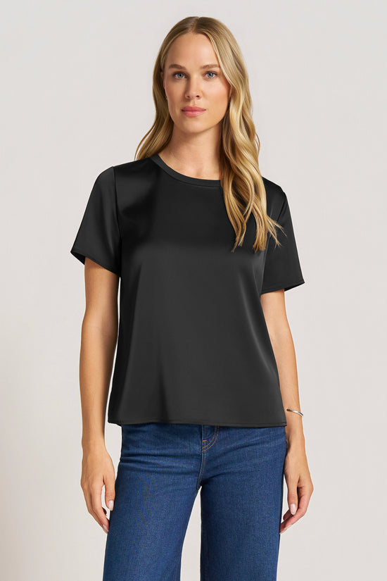 CLOVE SATIN TEE - BLACK