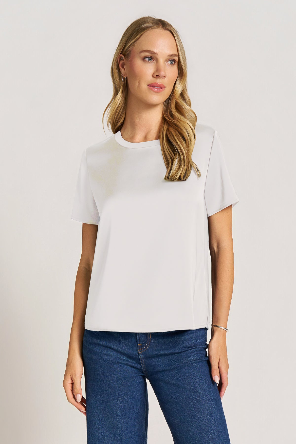 CLOVE SATIN TEE - VELLUM