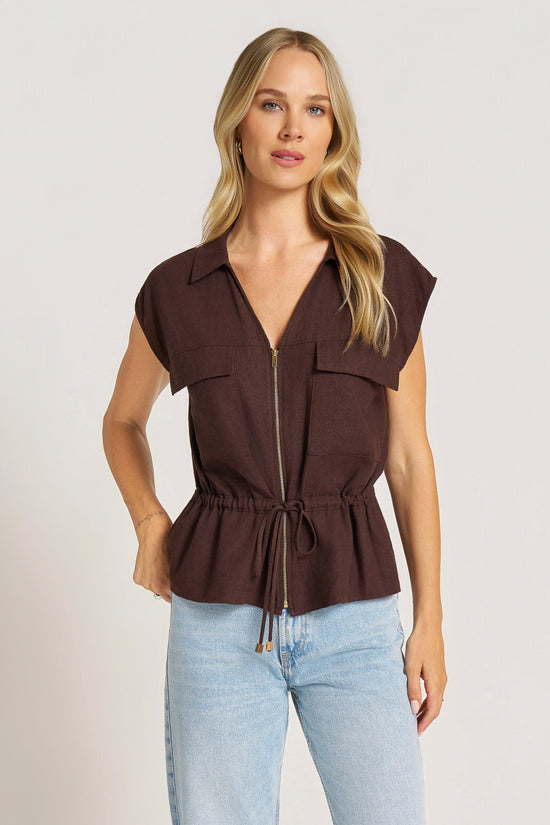 MARANI UTILITY TOP - CHOCOLATE