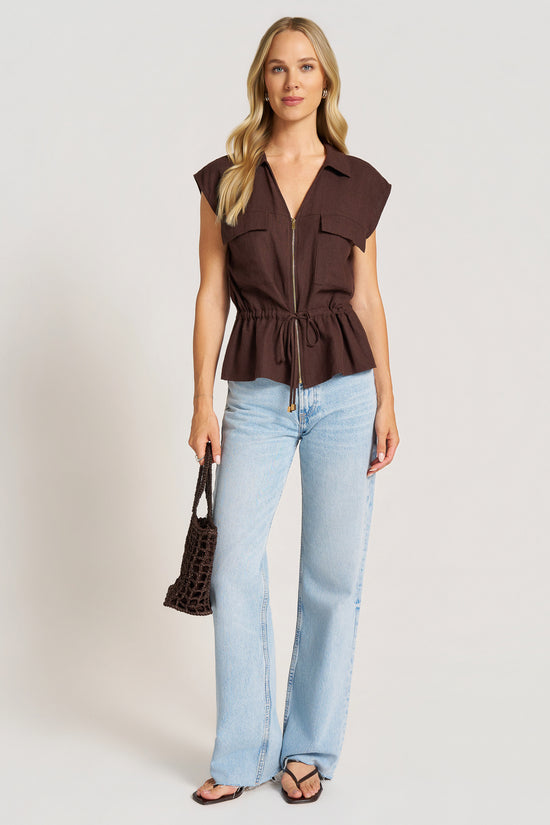 MARANI UTILITY TOP - CHOCOLATE