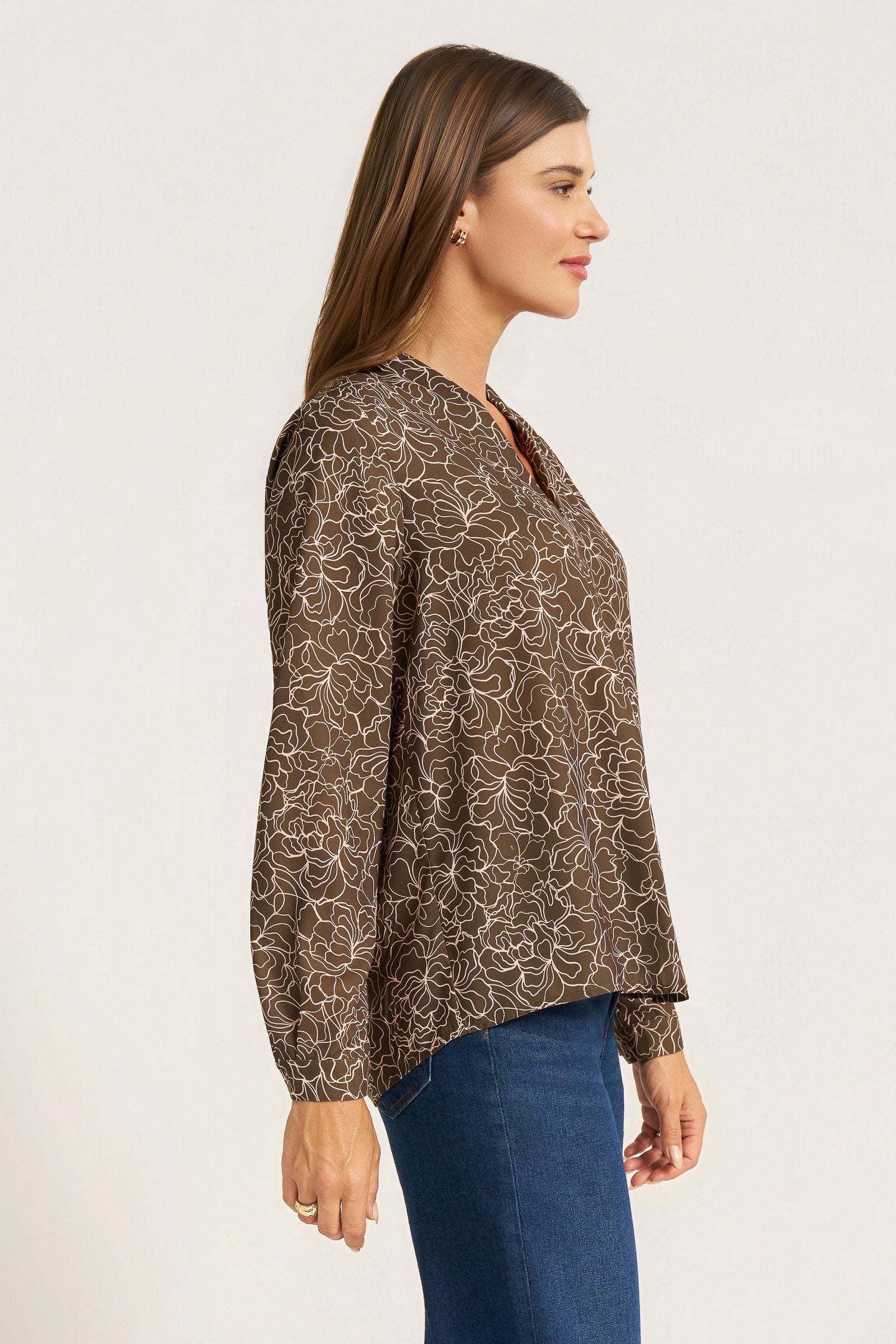 KENSAL L/S BLOUSE - MOSS/ BLUSH