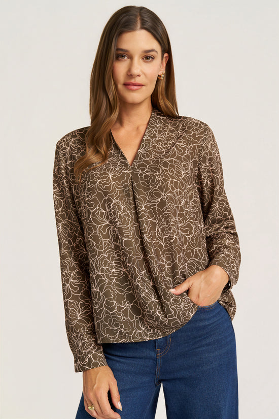 KENSAL L/S BLOUSE - MOSS/ BLUSH