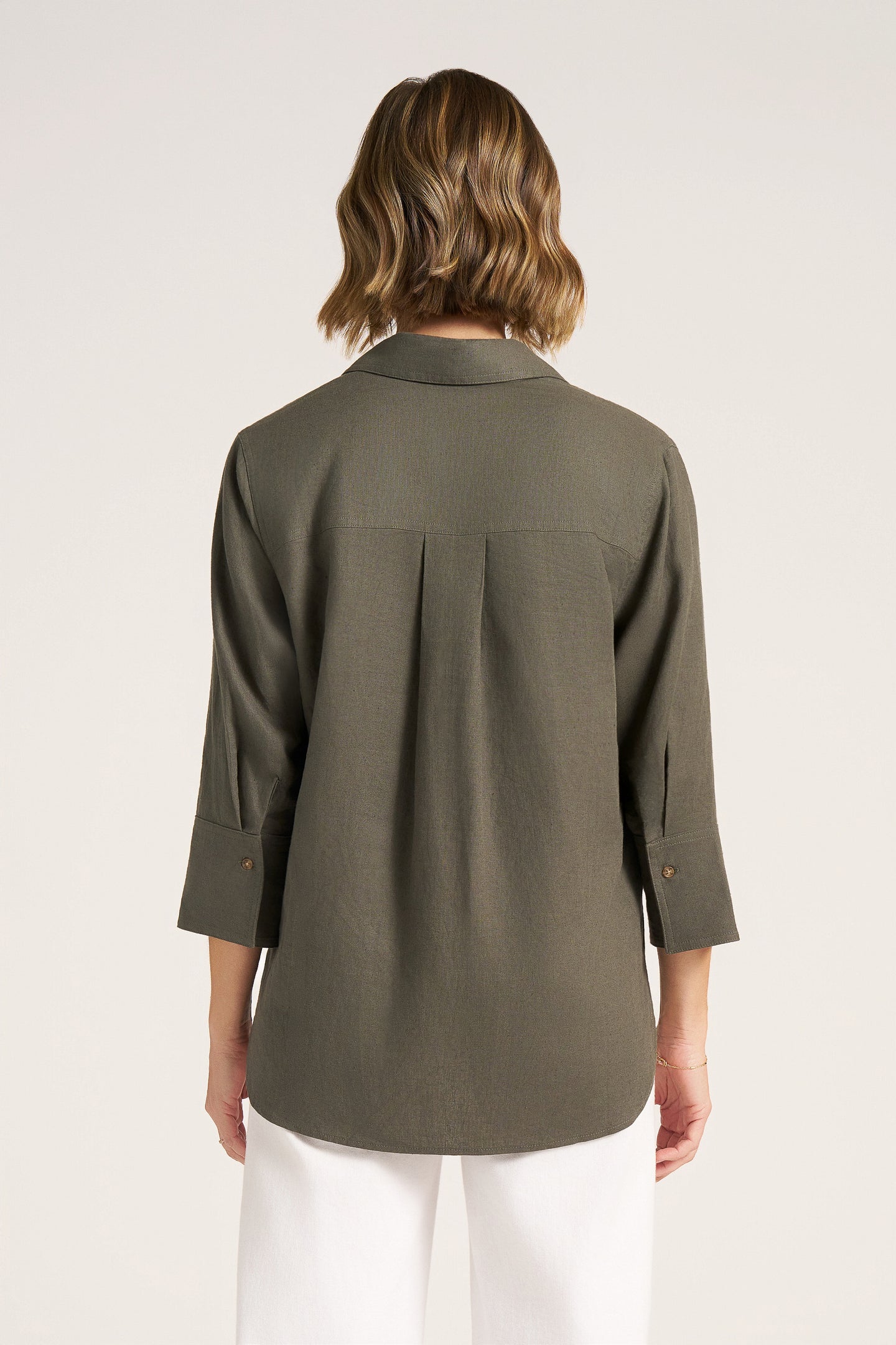CHRYSTIE BUTTON UP - DARK OLIVE
