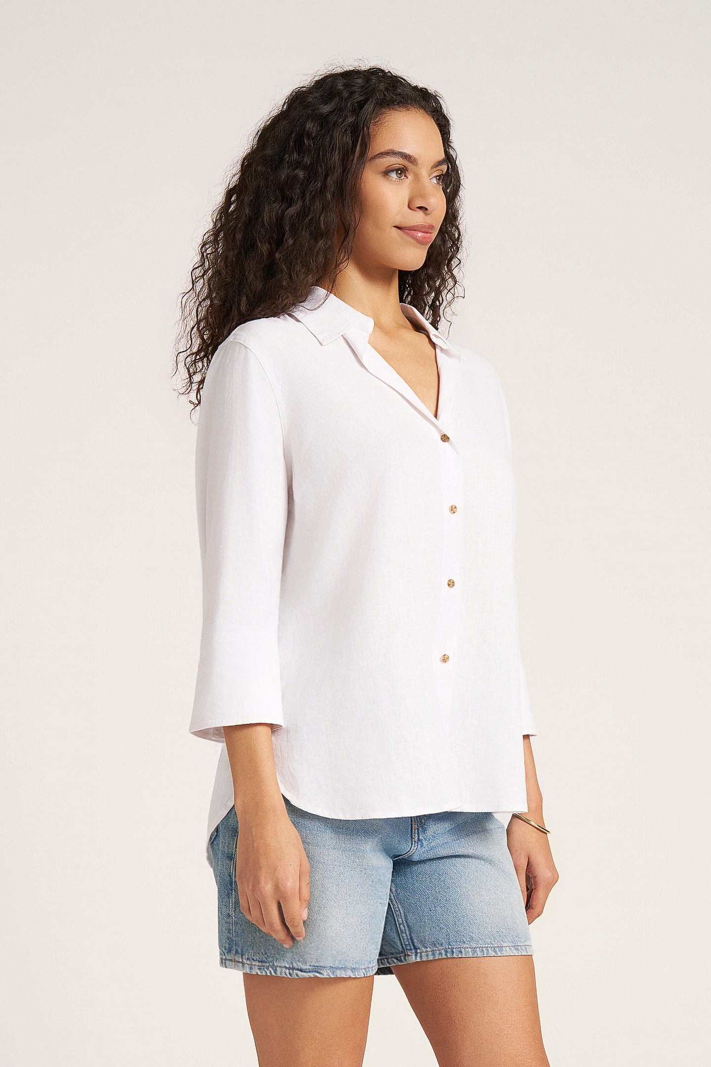 CHRYSTIE BUTTON UP - VELLUM