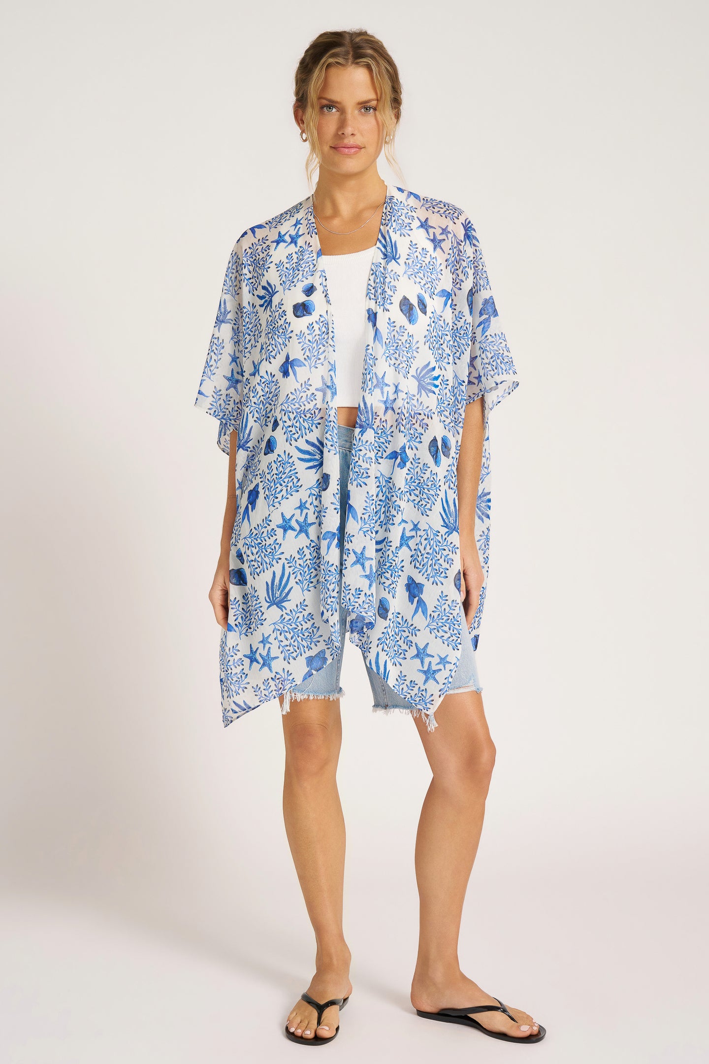 LULA COVER UP - IVORY/COBALT