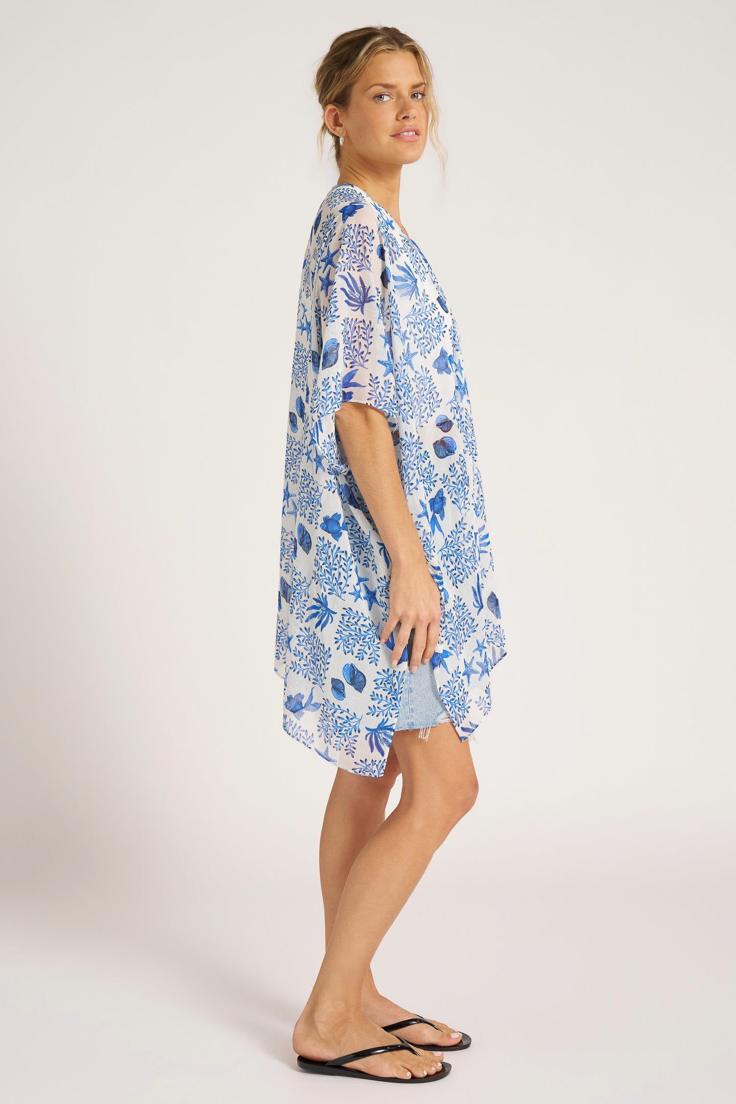 LULA COVER UP - IVORY/COBALT