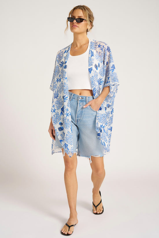 LULA COVER UP - IVORY/COBALT