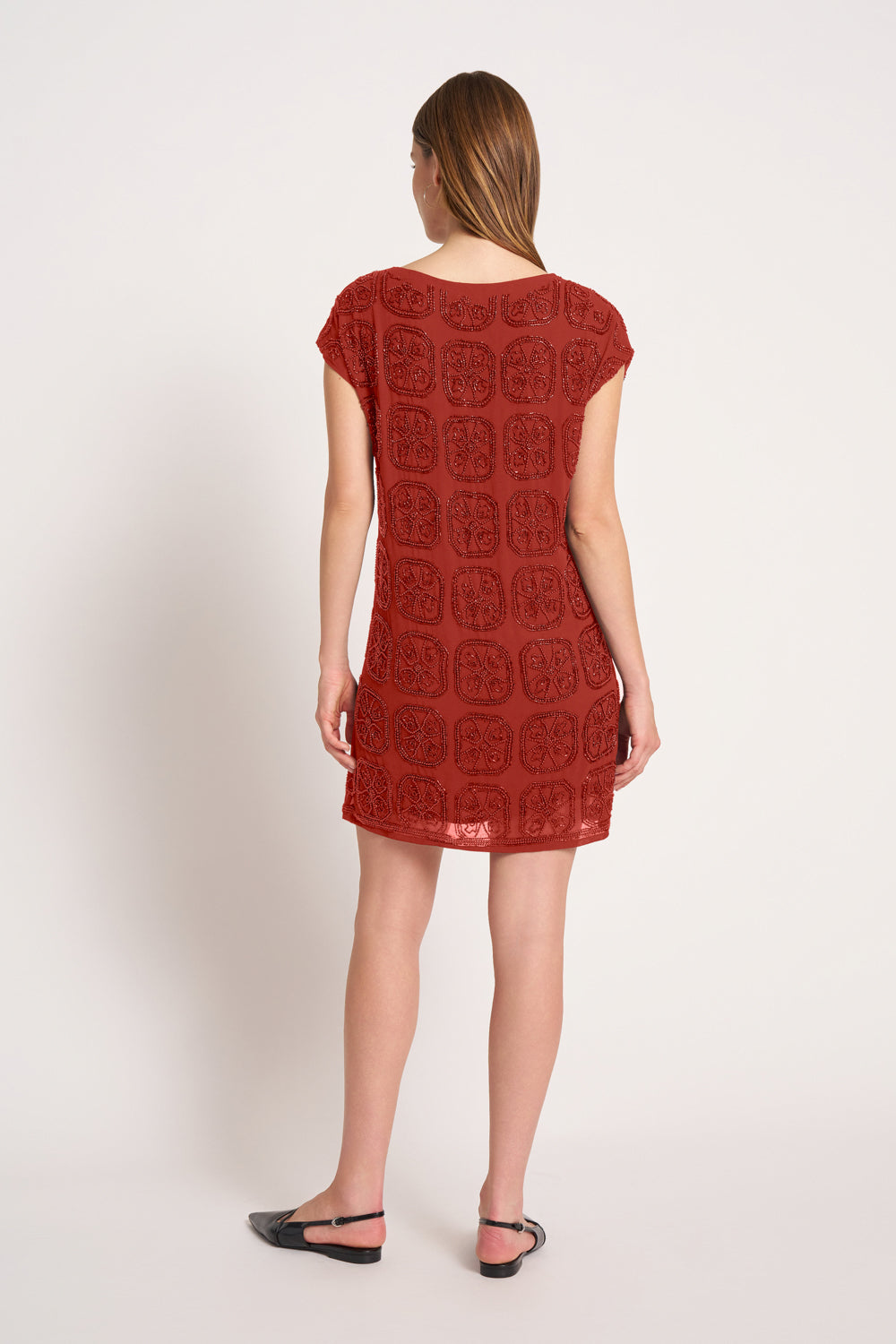 BEADED CHIFFON DRESS - SIENNA