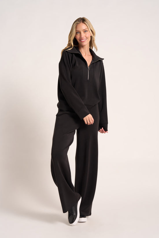 SAYLOR FEATHER FLEX WIDE LEG PANT - BLACK