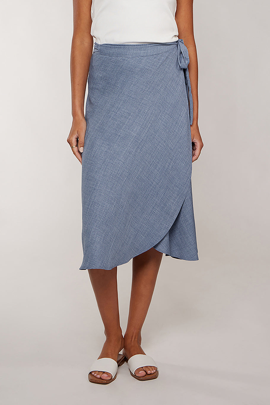 CORA WRAP SKIRT - DENIM