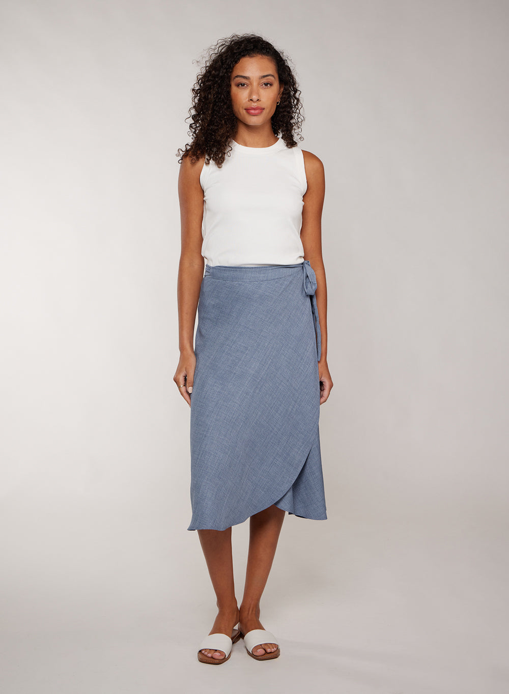 CORA WRAP SKIRT - DENIM