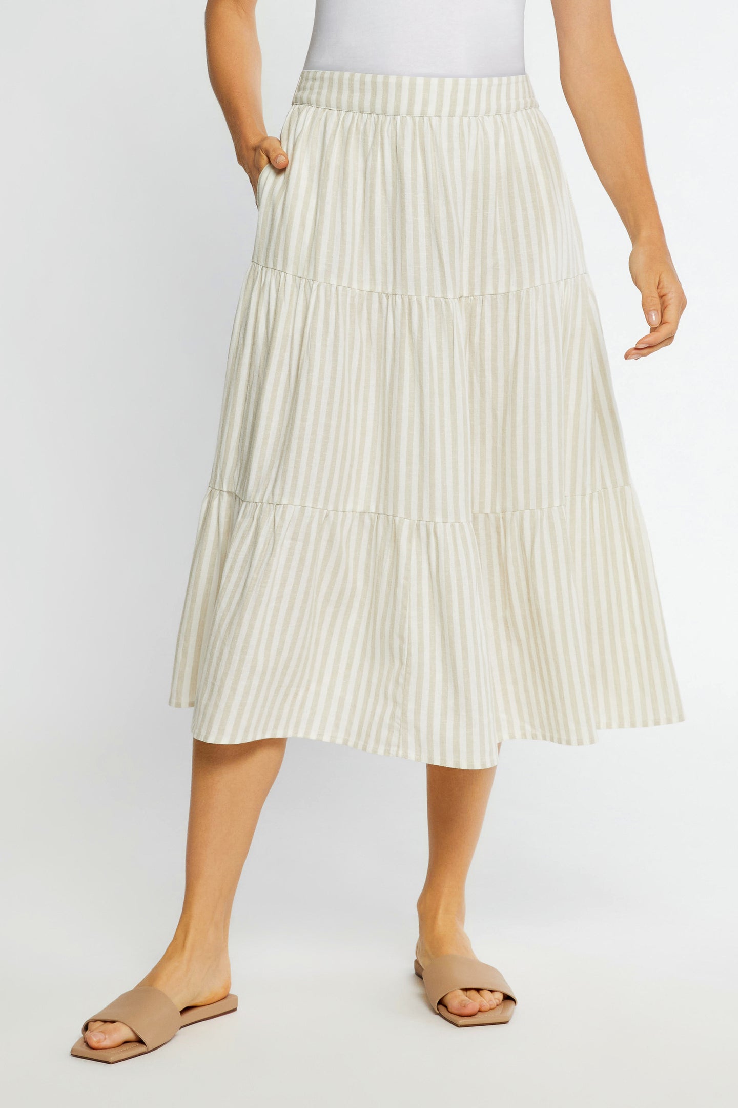 EMORY TIERED SKIRT - NATURAL