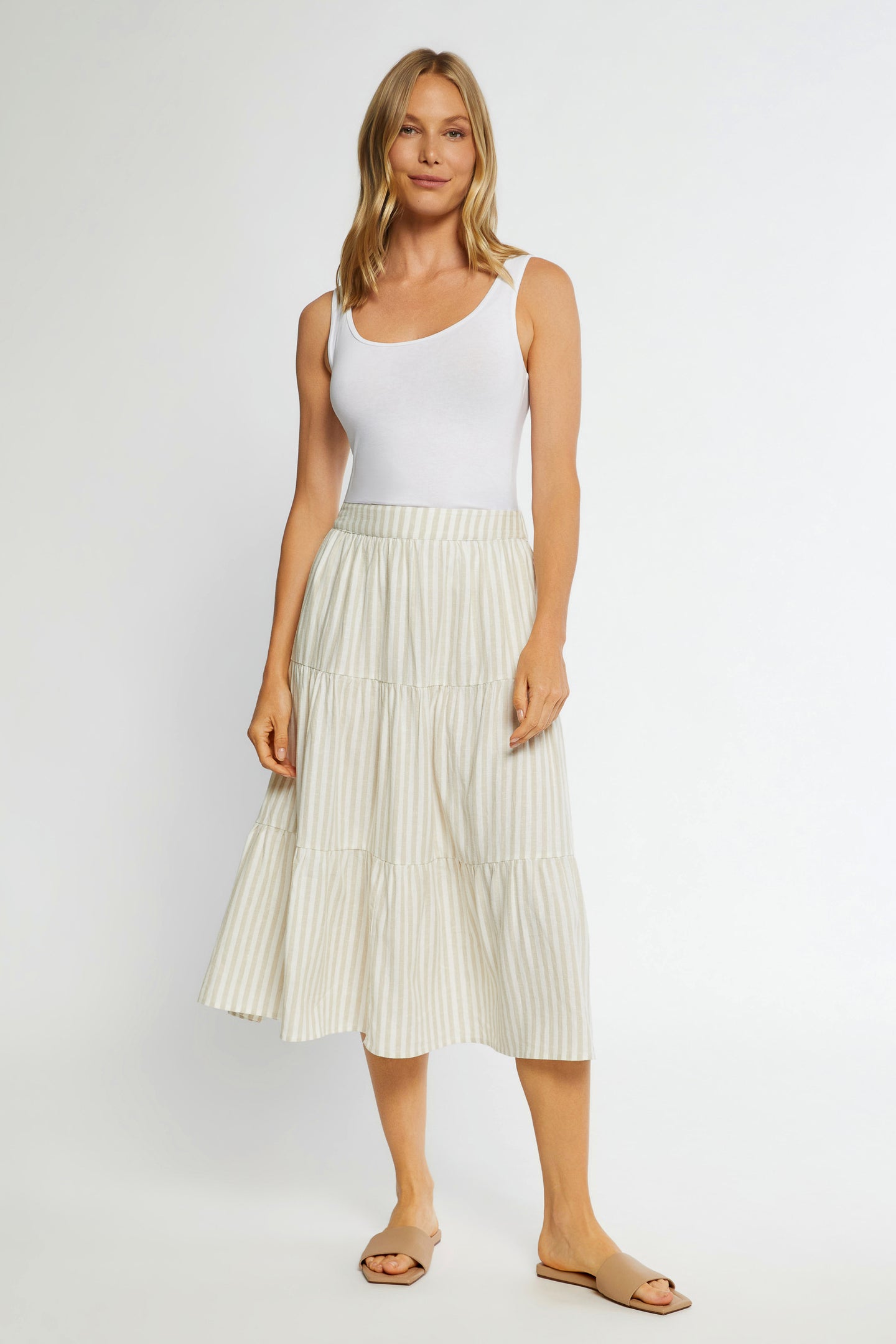 EMORY TIERED SKIRT - NATURAL