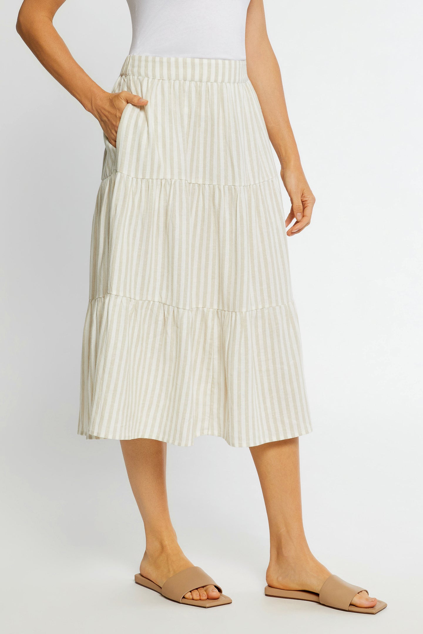 EMORY TIERED SKIRT - NATURAL