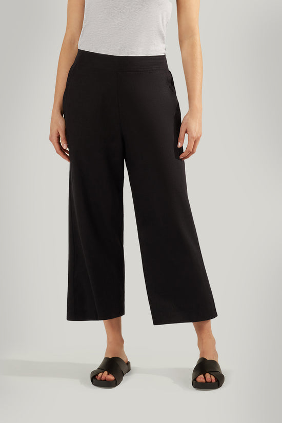 MAGNOLIA LINEN CULOTTE - BLACK