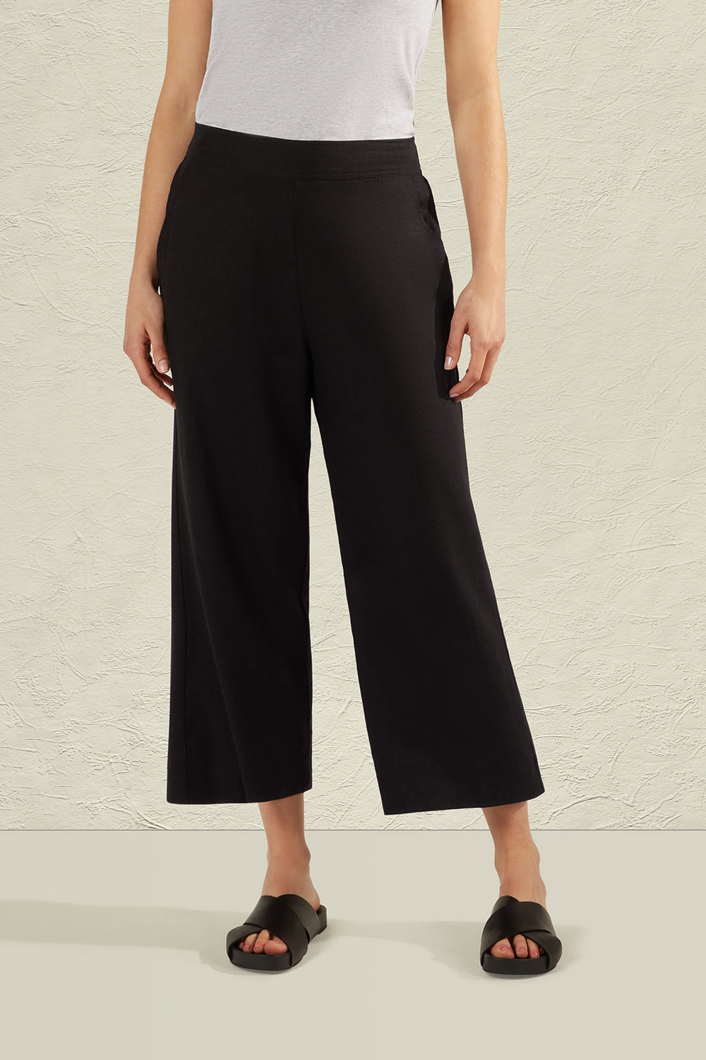 MAGNOLIA LINEN CULOTTE - BLACK