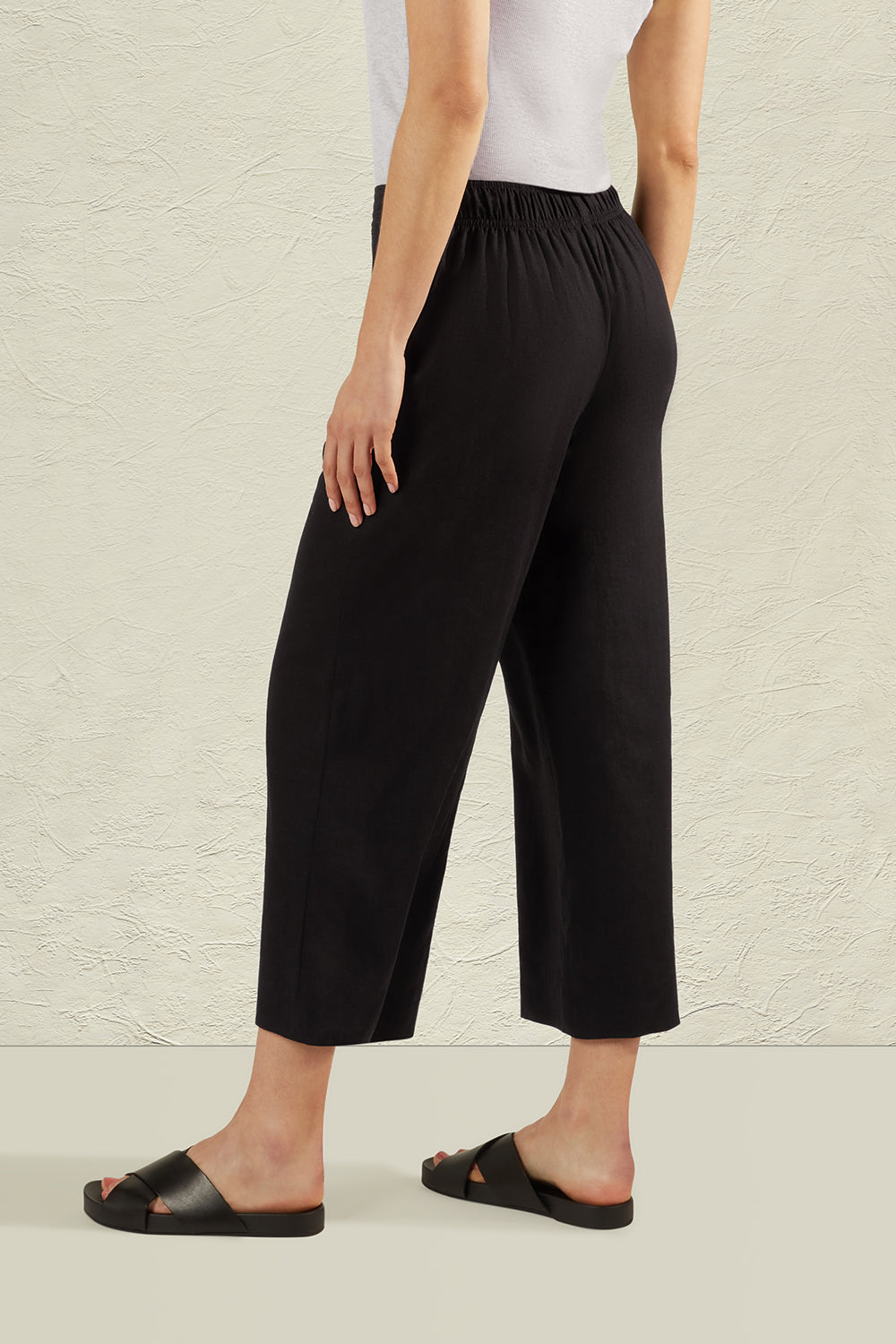 MAGNOLIA LINEN CULOTTE - BLACK