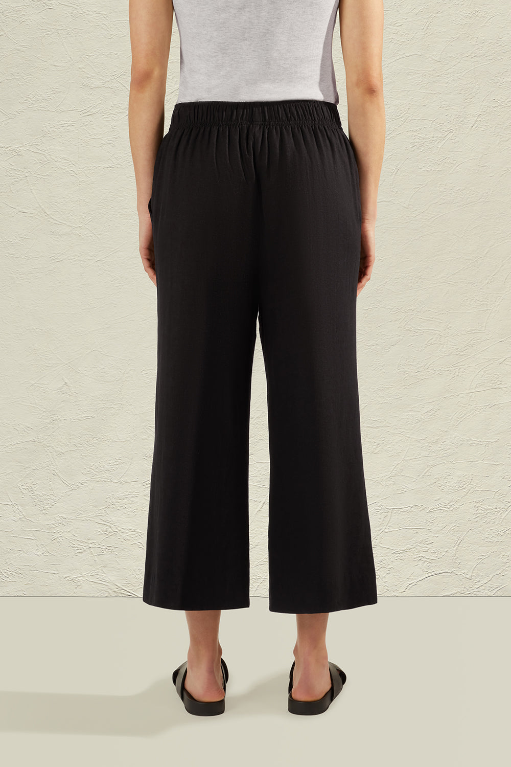 MAGNOLIA LINEN CULOTTE - BLACK