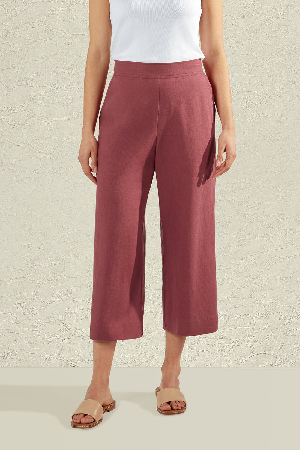 MAGNOLIA LINEN CULOTTE - ROSEWOOD