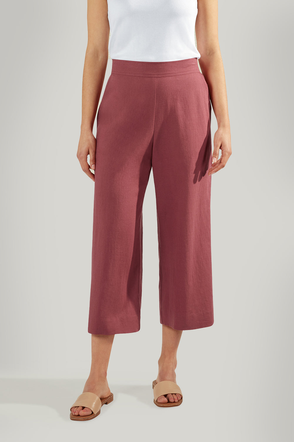 MAGNOLIA LINEN CULOTTE - ROSEWOOD