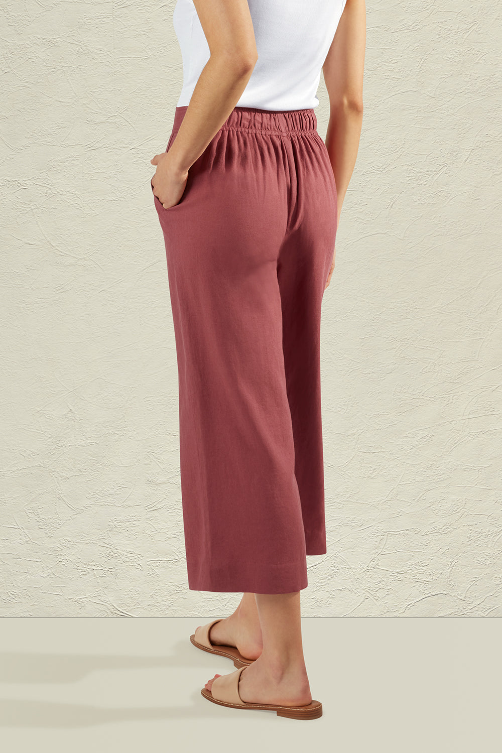 MAGNOLIA LINEN CULOTTE - ROSEWOOD