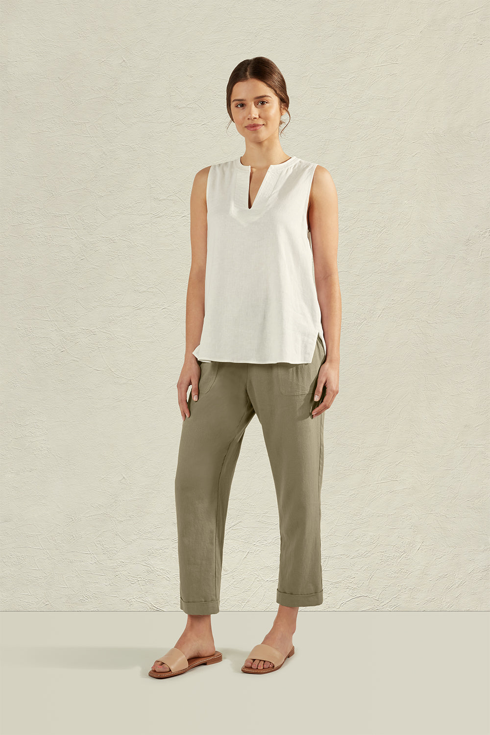 LAUREL LINEN PANT - MOSS