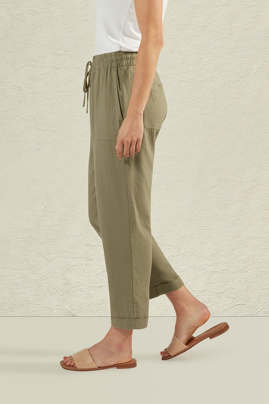 LAUREL LINEN PANT - MOSS