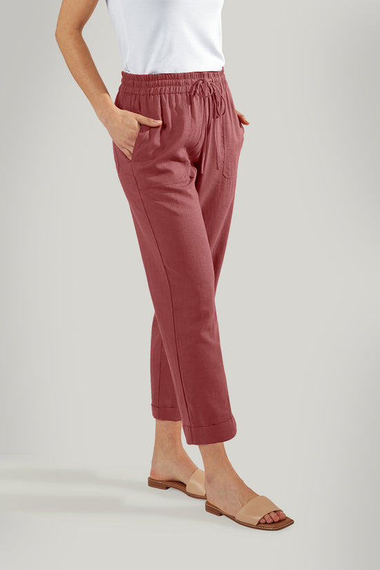 LAUREL LINEN PANT - ROSEWOOD