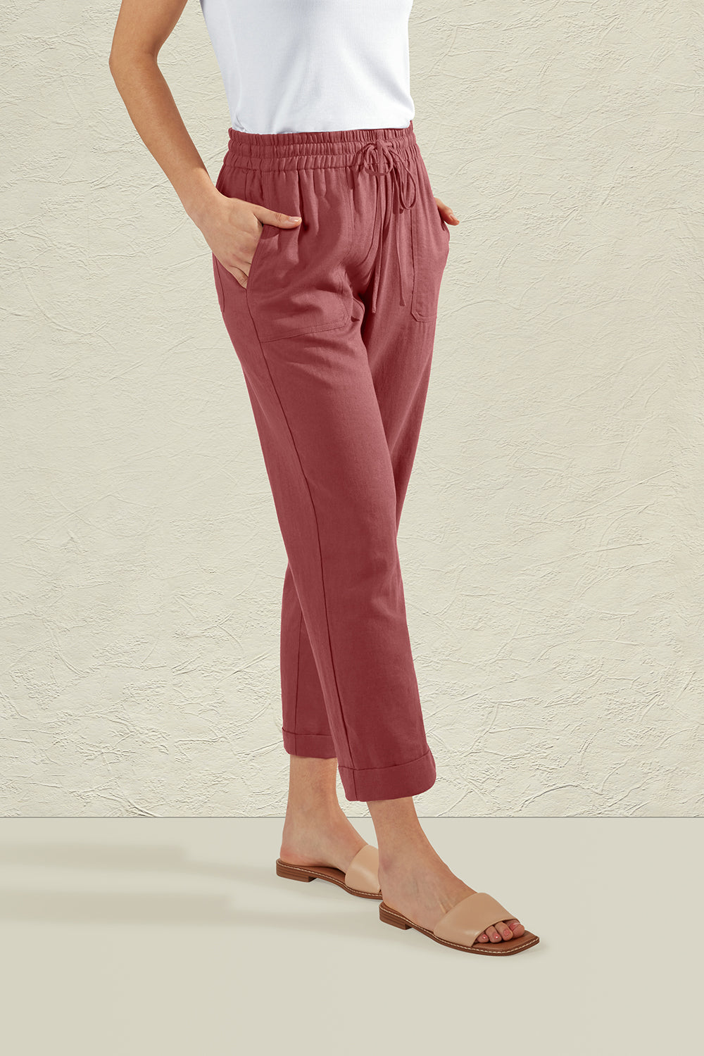 LAUREL LINEN PANT - ROSEWOOD