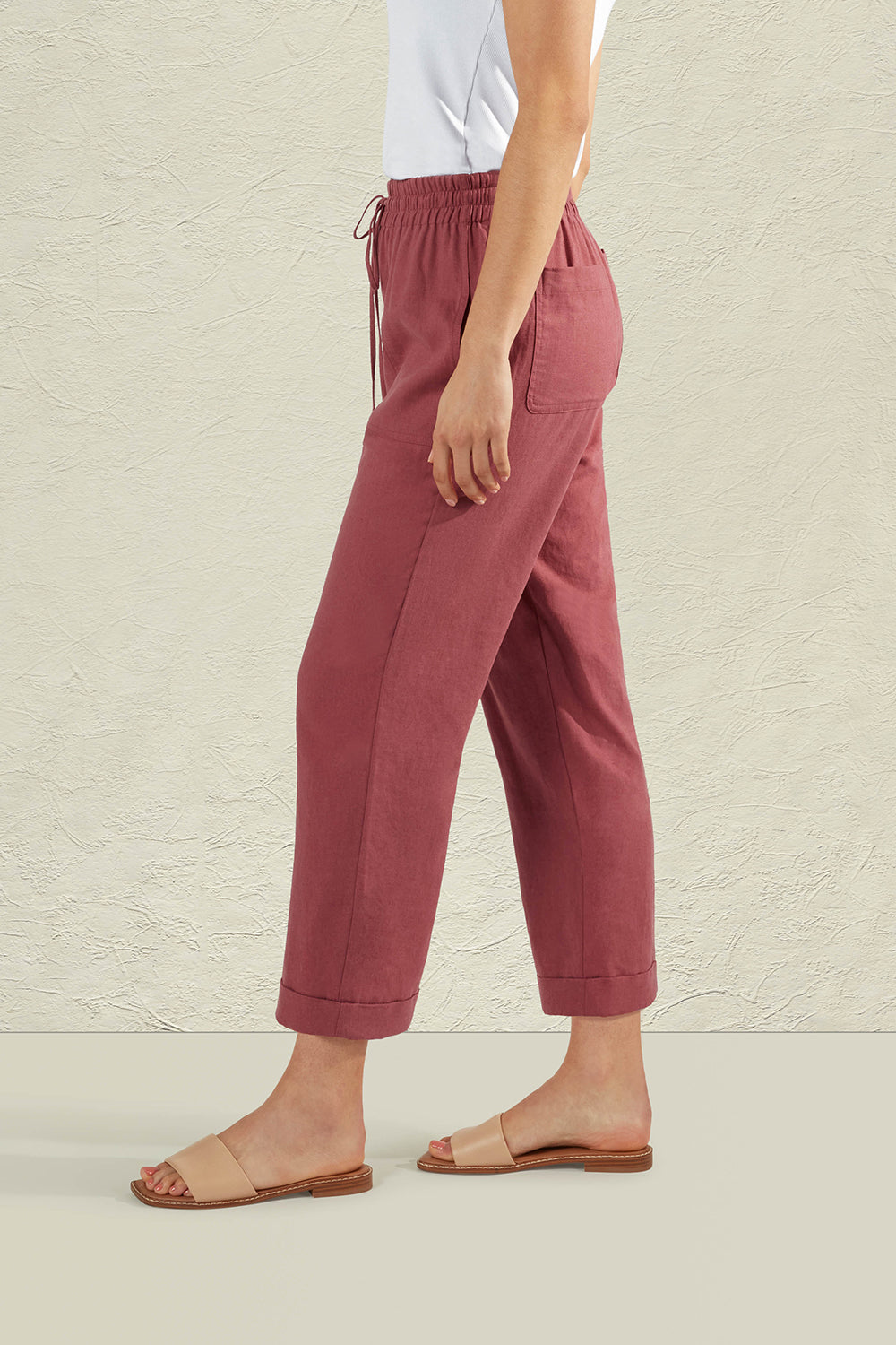 LAUREL LINEN PANT - ROSEWOOD