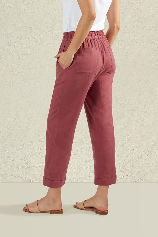 LAUREL LINEN PANT - ROSEWOOD