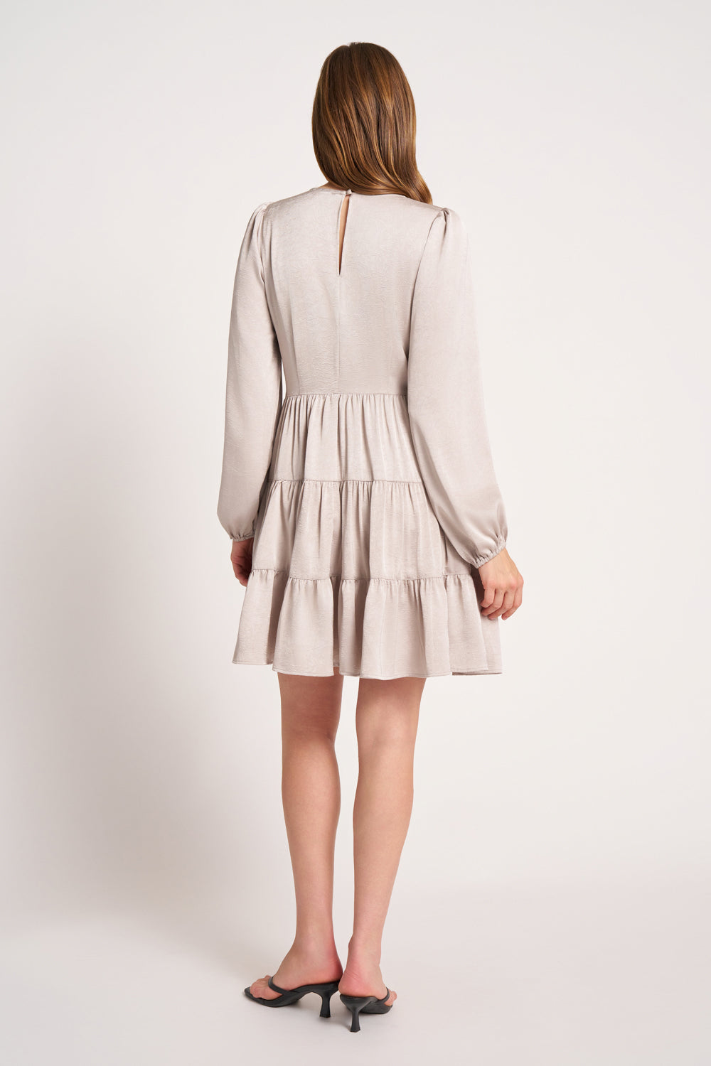 PROVENCE L/S TIERED DRESS - SAND