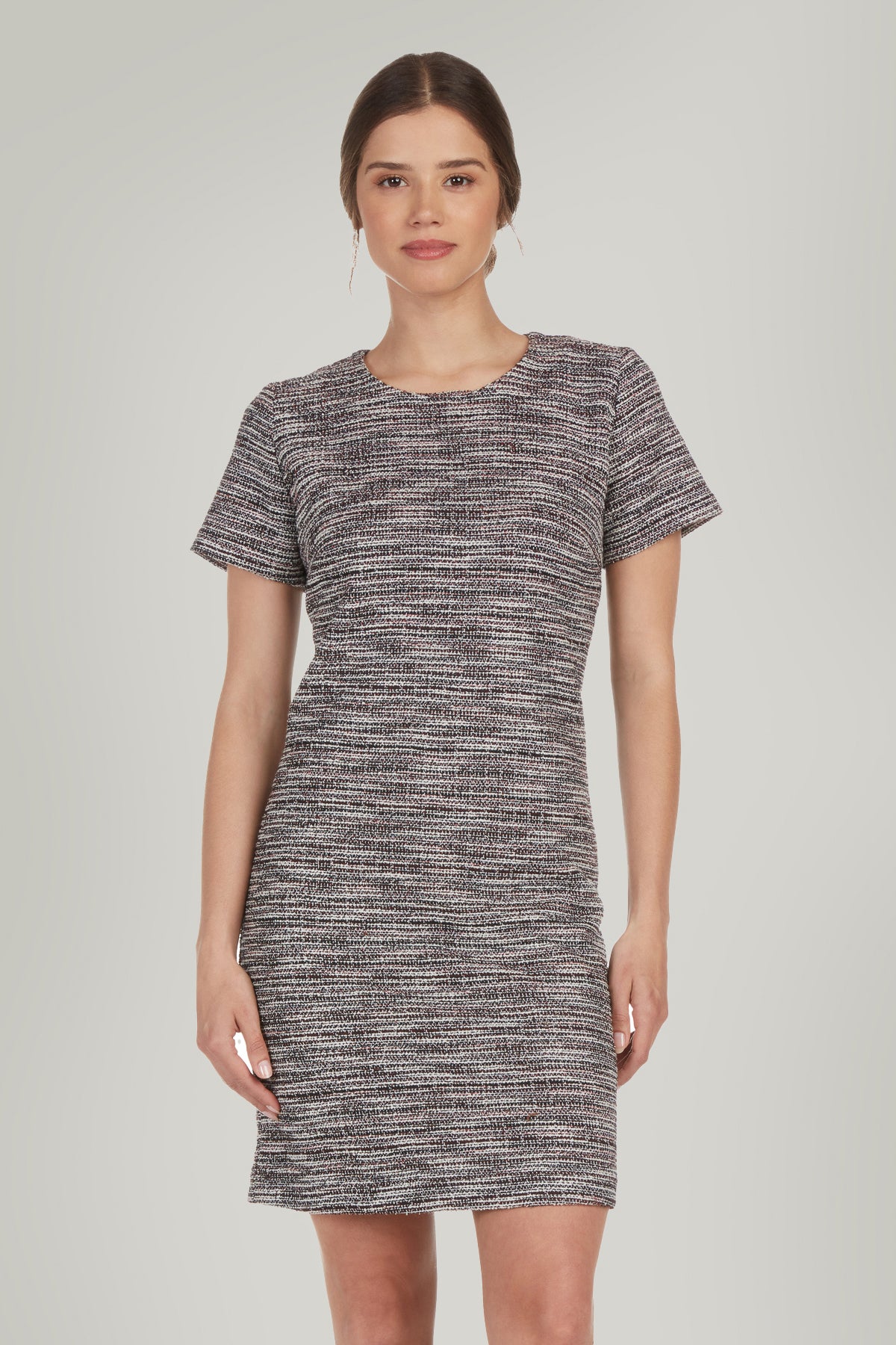 ARDEN TWEED DRESS - BERRY