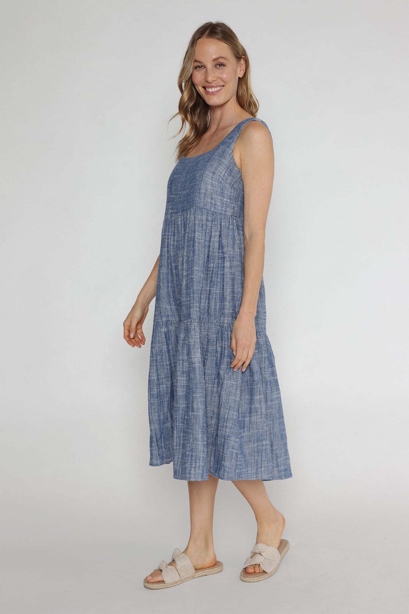 DOHENY MIDI DRESS - INDIGO