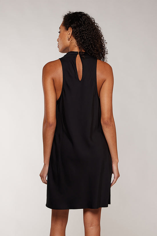 EMMIE COWL NECK DRESS - BLACK