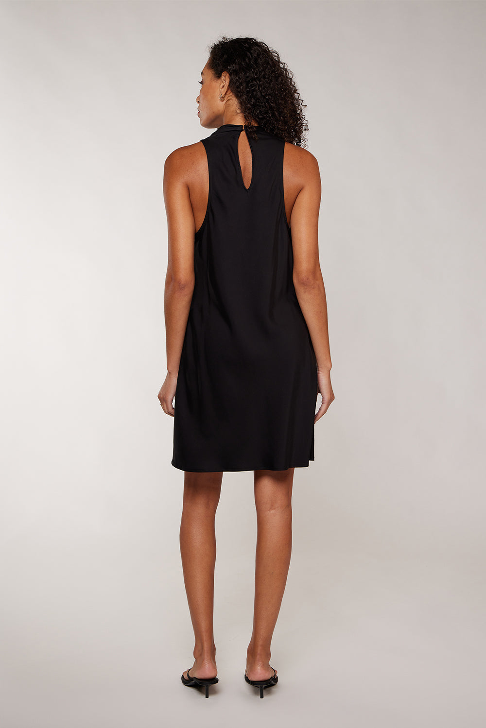 EMMIE COWL NECK DRESS - BLACK