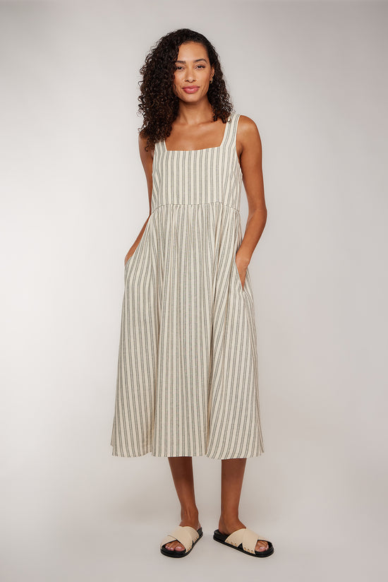 JORDYN MIDI DRESS - NATURAL/SAGE