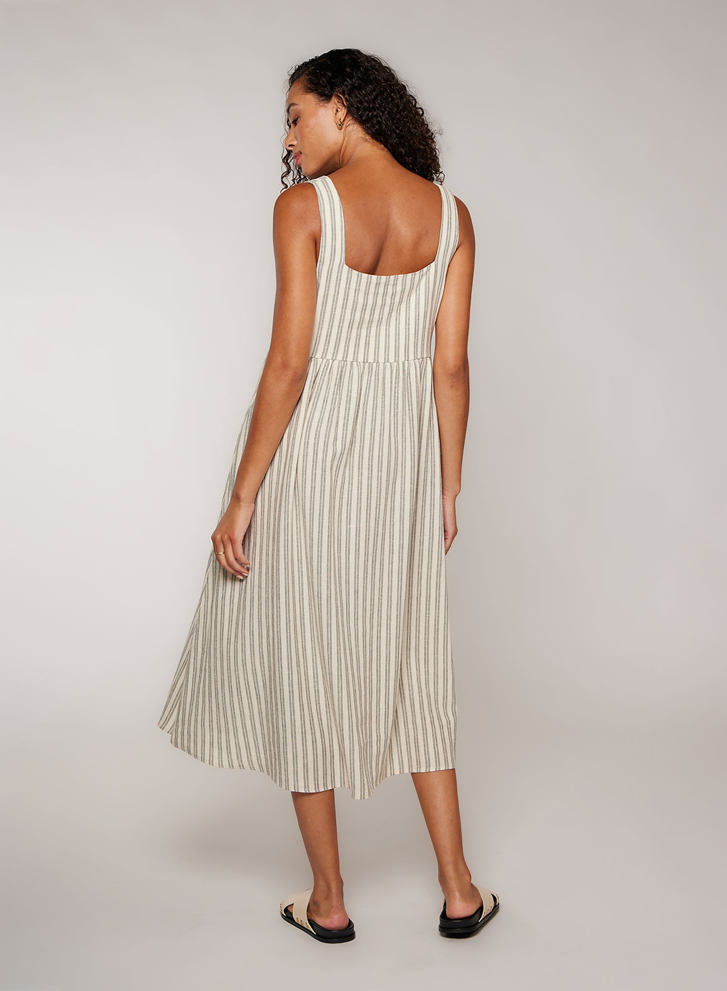 JORDYN MIDI DRESS - NATURAL/SAGE