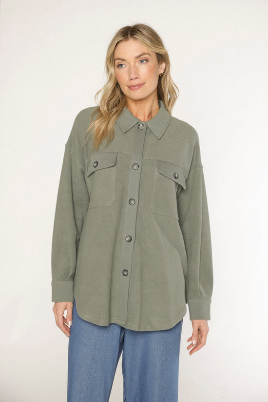 MERCER KNIT SHACKET - SAGE