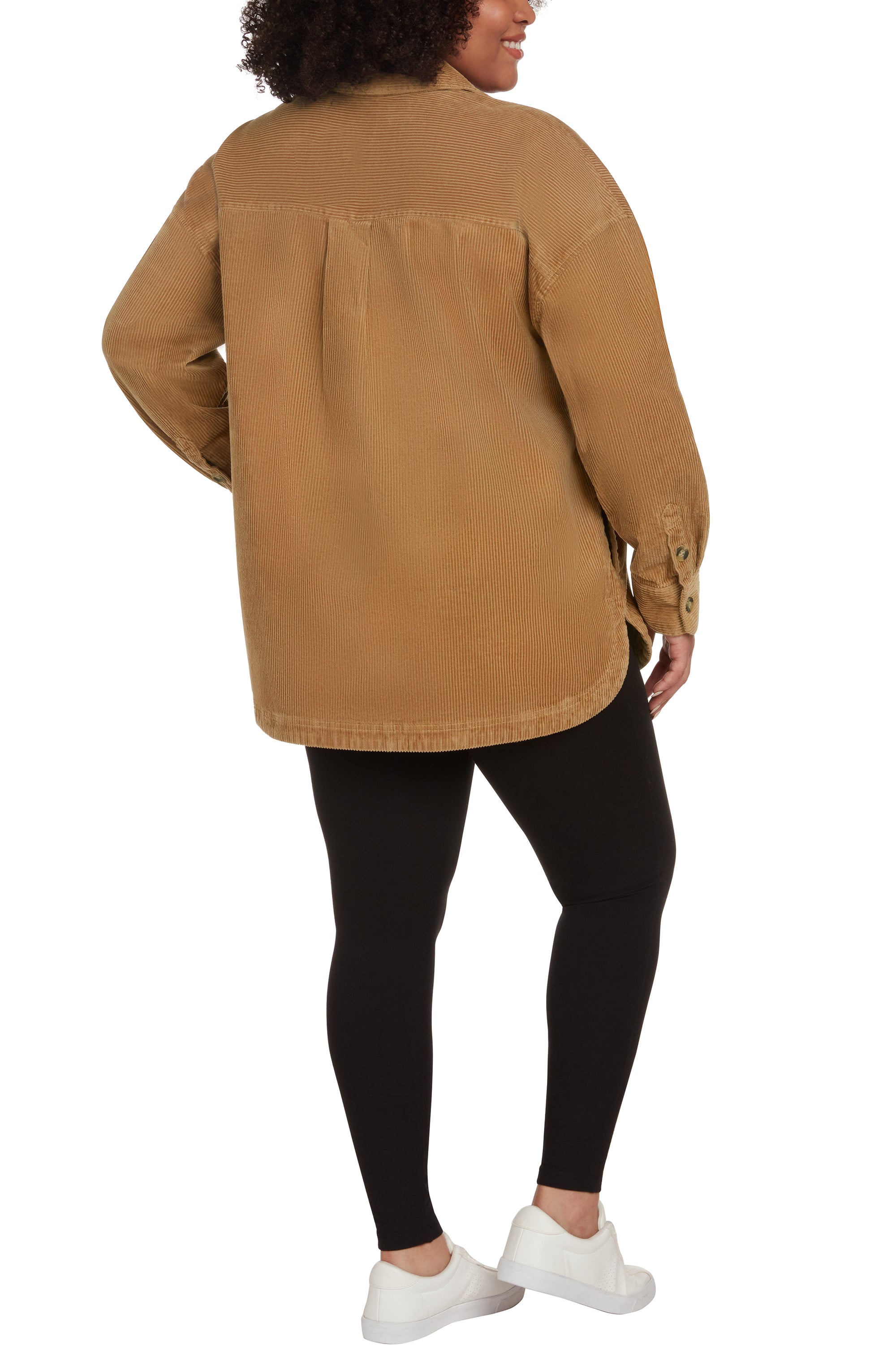 Cotton Corduroy Shirt Jacket For Women - BROWN