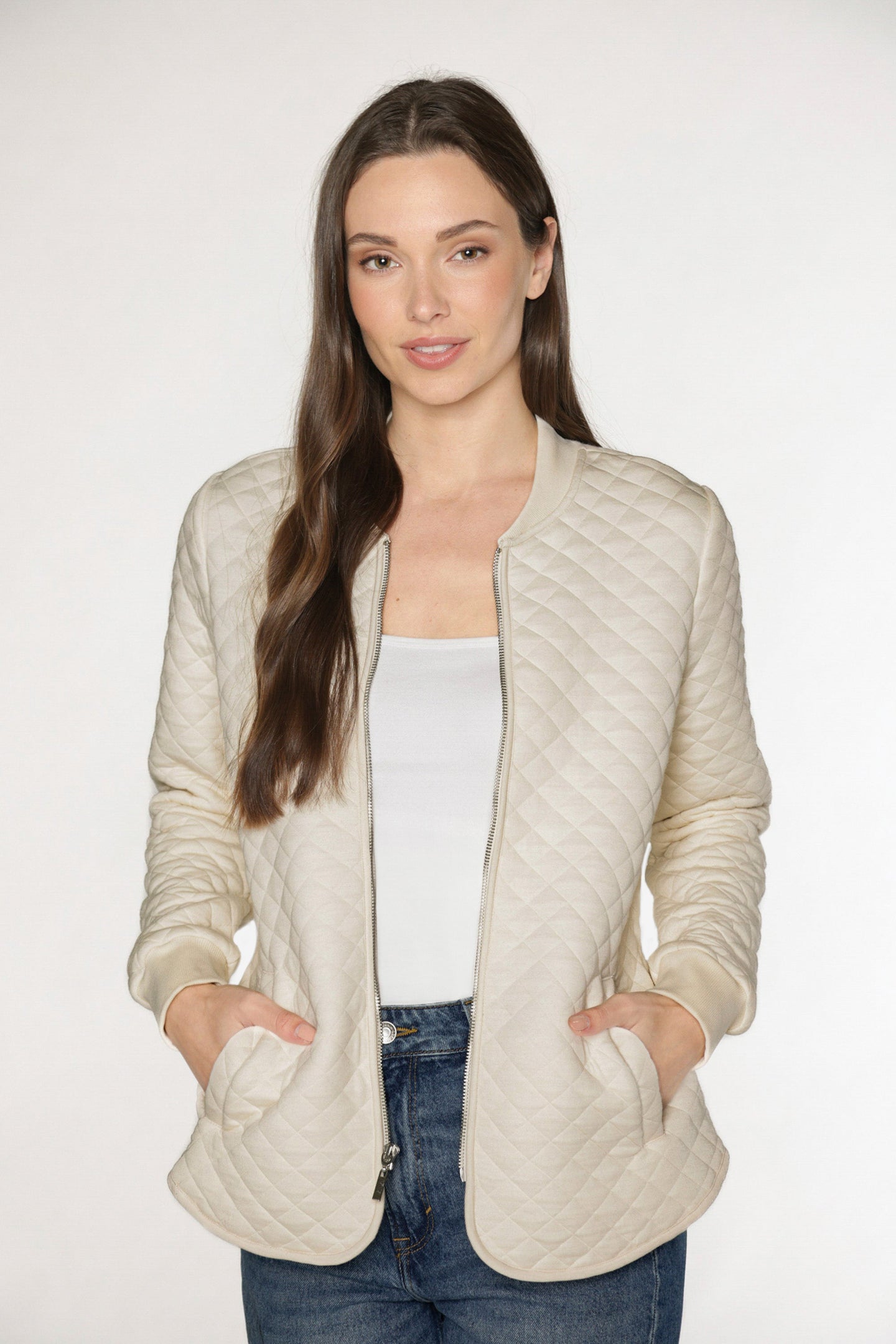 GWEN QUILTED JACKET - IVORY