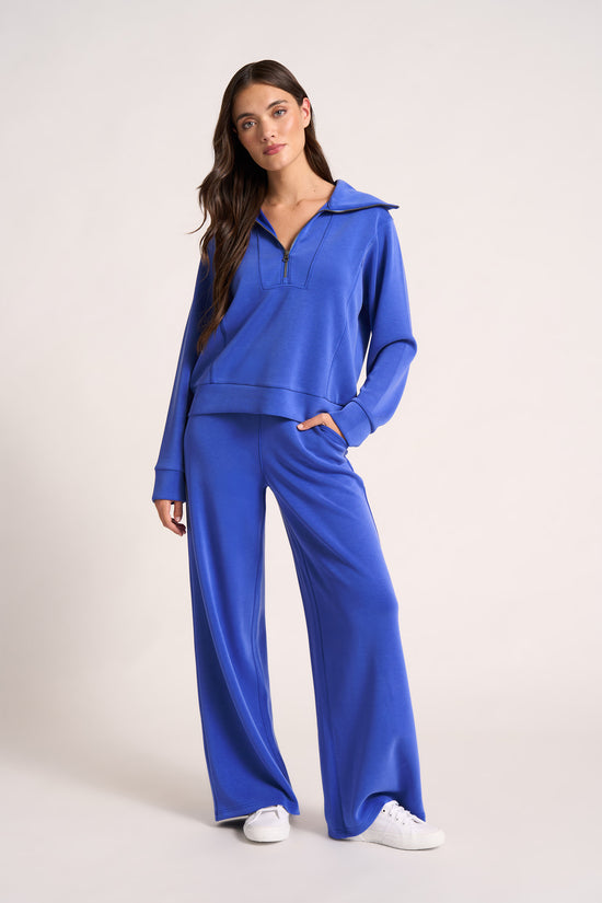SAYLOR FEATHER FLEX WIDE LEG PANT - COBALT