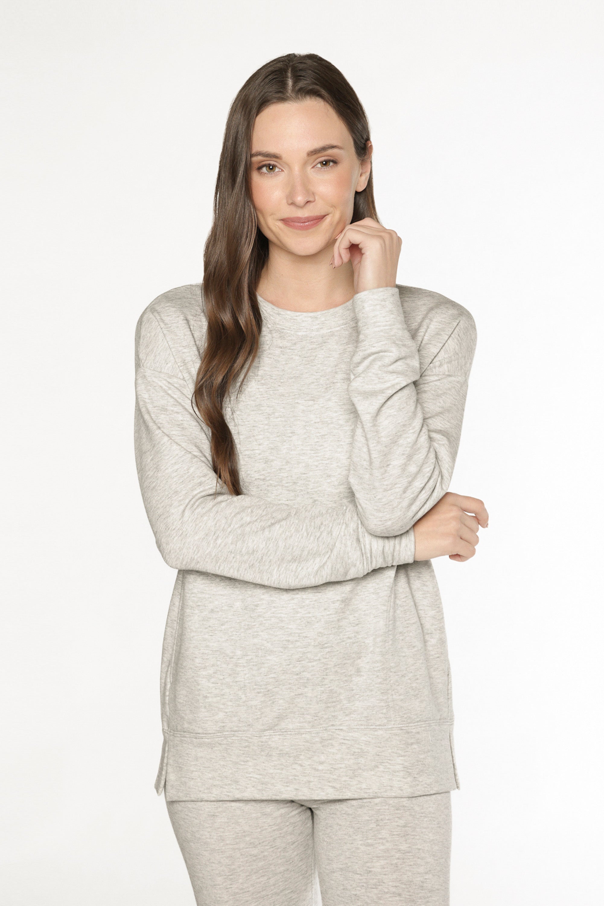 DIXIE MODAL SWEATSHIRT - HEATHER PRL GRY