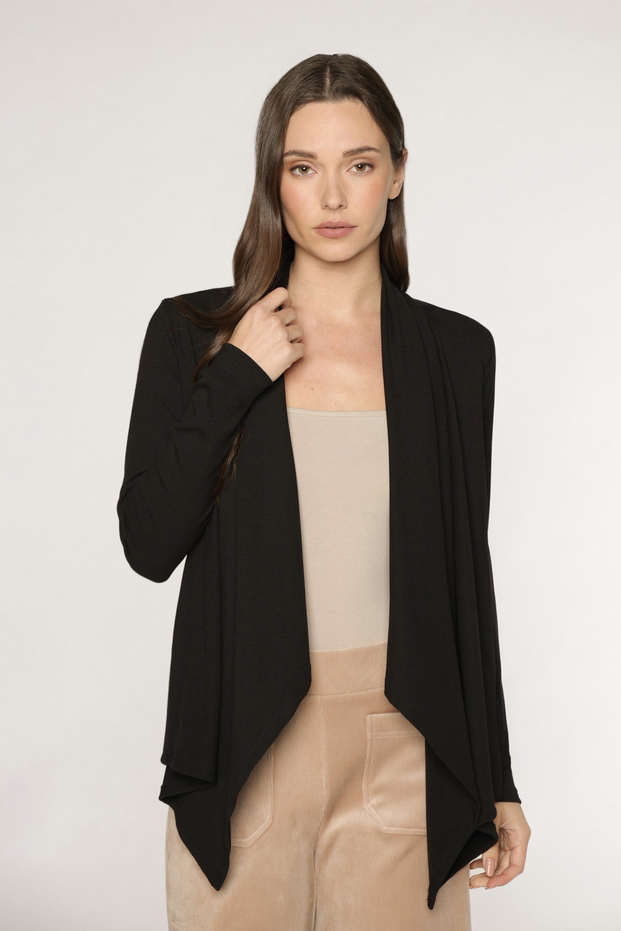 TAYLOR OPEN CARDIGAN - BLACK