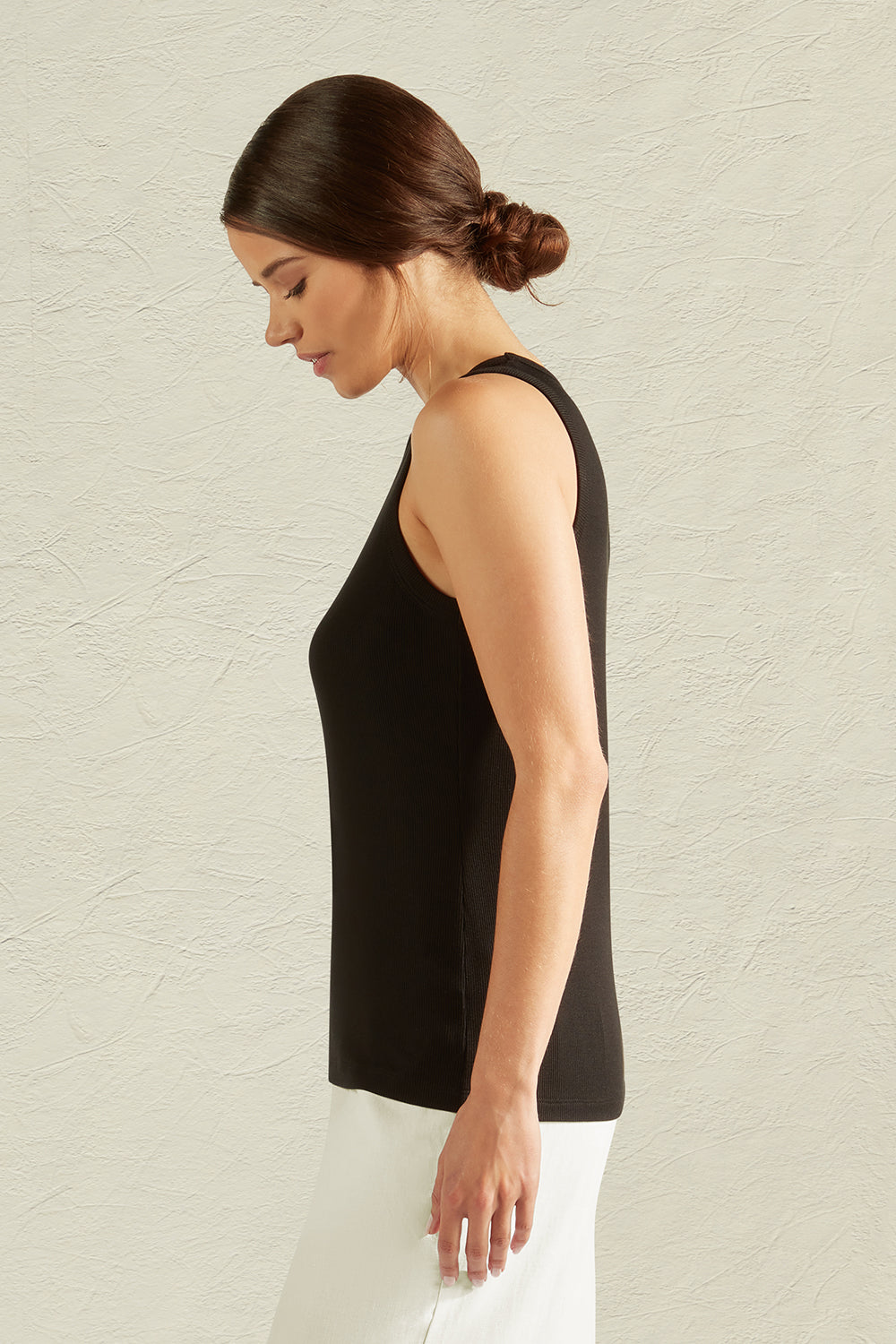 RIBBED TANK - BLACK