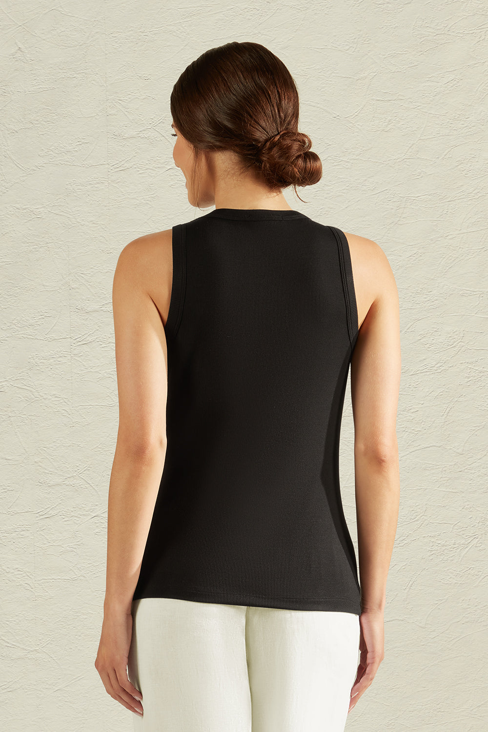 RIBBED TANK - BLACK